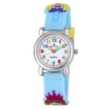 Tiko Time karóra gyerekeknek, quartz, 3D figurás kék alapon királylányos szíj