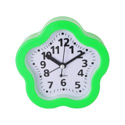 Ébresztő óra, quartz, virág forma, zöld színű