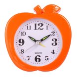 Ébresztő óra, quartz, alma forma, narancs színű