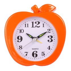 Ébresztő óra, quartz, alma forma, narancs színű