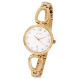 ASTRON 8021-7 női karóra, ékszeróra, arany színű nemesacél tok, arany színű nemesacél csat, fehér számlap, keményített ásványüveg, quartz szerkezet, cseppmentes vízállóság