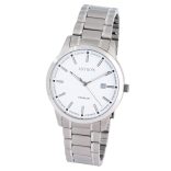ASTRON 8042-7 férfi karóra, ezüst színű titánium tok, titánium csat, fehér számlap, keményített ásványüveg, quartz szerkezet, 50 m (5 ATM) vízállóság