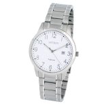 ASTRON 8042-8 férfi karóra, ezüst színű titánium tok, titánium csat, fehér számlap, keményített ásványüveg, quartz szerkezet, 50 m (5 ATM) vízállóság