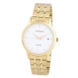 ASTRON 8045-9 férfi karóra, arany színű nemesacél tok, arany színű nemesacél csat, fehér számlap, keményített ásványüveg, quartz szerkezet, 50 m (5 ATM) vízállóság