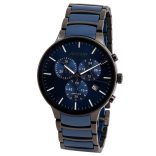 ASTRON 8050-2 férfi karóra, kék+fekete színű acél+kerámia tok és csat, kék számlap, zafír üveg, quartz szerkezet, cseppmentes vízállóság