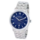 ASTRON 8052-2 férfi karóra, ezüst színű anemesacél tok, ezüst színű nemesacél csat, kék számlap, keményített ásványüveg, mechanikus automata szerkezet, WR50M vízállóság