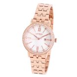 ASTRON 8053-0 női karóra, rózsaarany színű nemesacél tok és csat, gyöngyház színű számlap, keményített ásványüveg, quartz szerkezet, 50 m (5 ATM) vízállóság