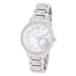 ASTRON 8054-7 női karóra, ezüst színű nemesacél tok és csat, fehér / gyöngyház színű számlap, keményített ásványüveg, quartz szerkezet, 50 m (5 ATM) vízállóság